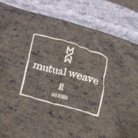 Mutual Weave Dark Sage Green Gray-Long-Sleeve Baseball Tee Jersey Shirt XL - Picture 5 of 12